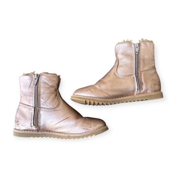 Old Soles Pink Gold Starling Leather Ankle Boots, Size 25 EU, 9 US - Picture 5 of 12